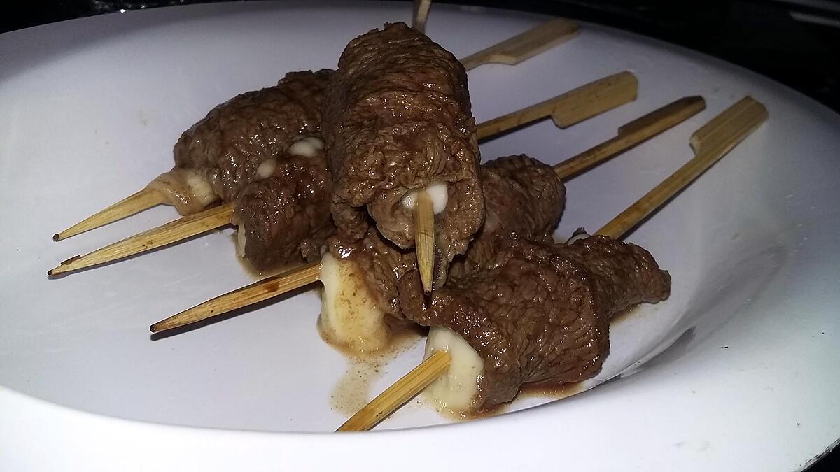 recette Yakitori de boeuf au fromage