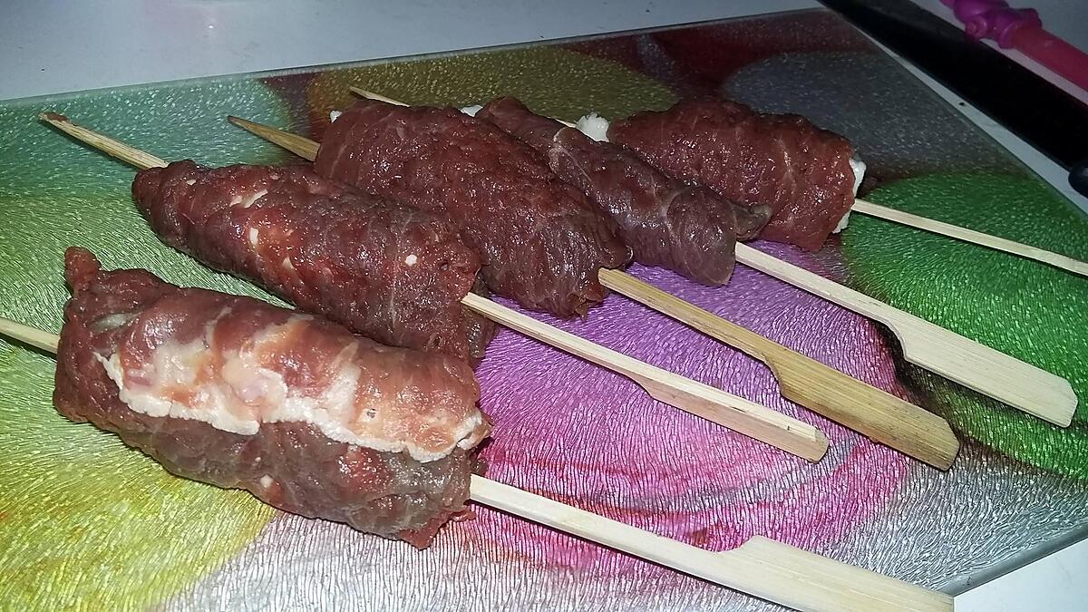 recette Yakitori de boeuf au fromage