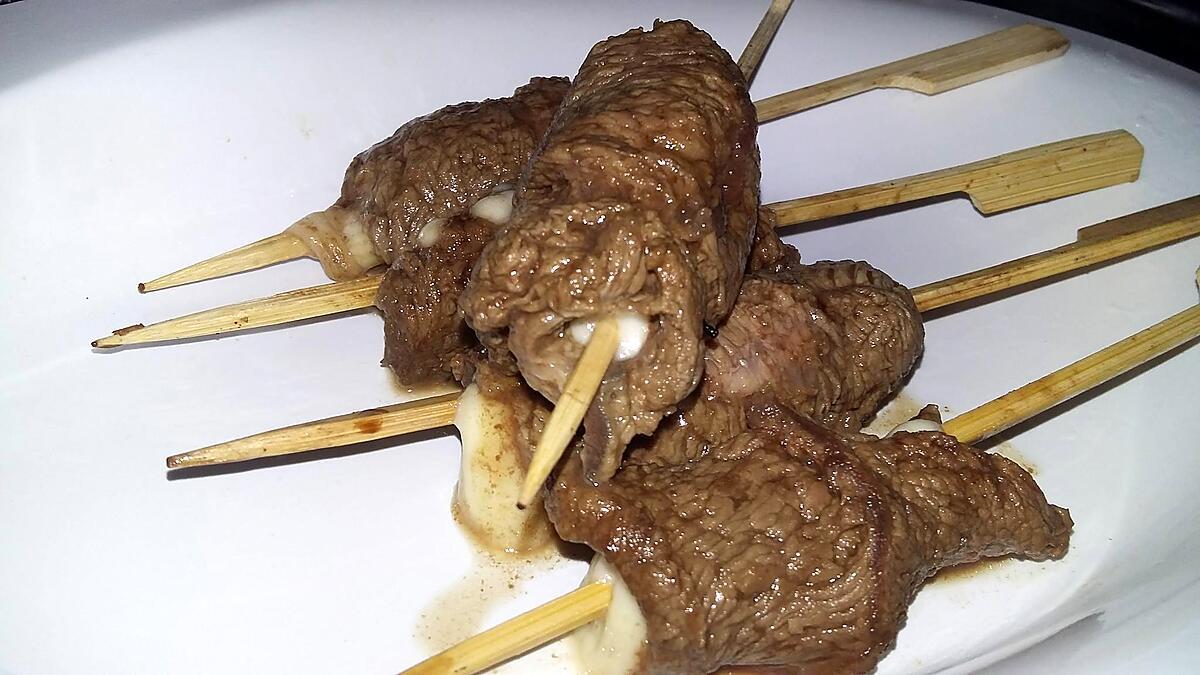 recette Yakitori de boeuf au fromage