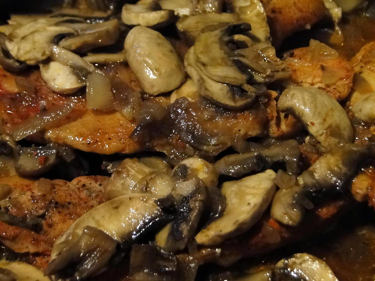 recette Poulet au paprika et champignons