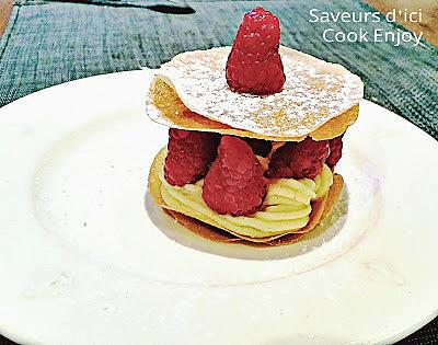 recette THERMOMIX : Comme un Millefeuille aux Framboises - Feuilles de Filo