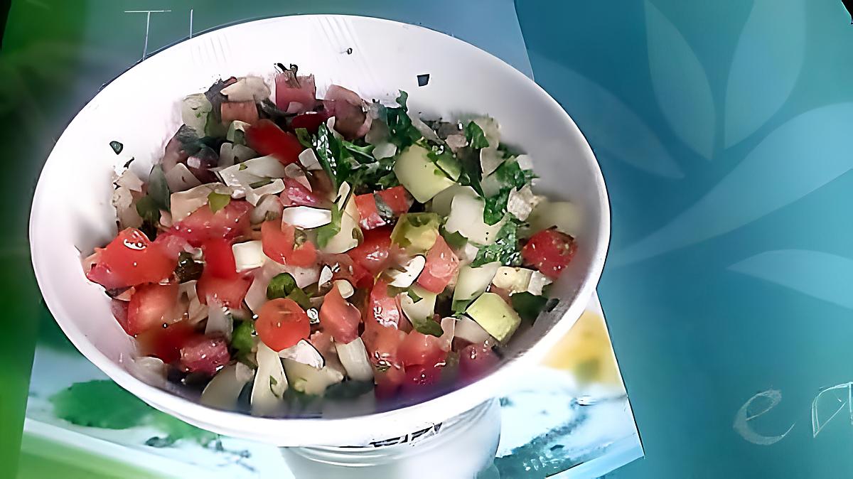 recette SALADE DE TOMATE / CONCOMBRE