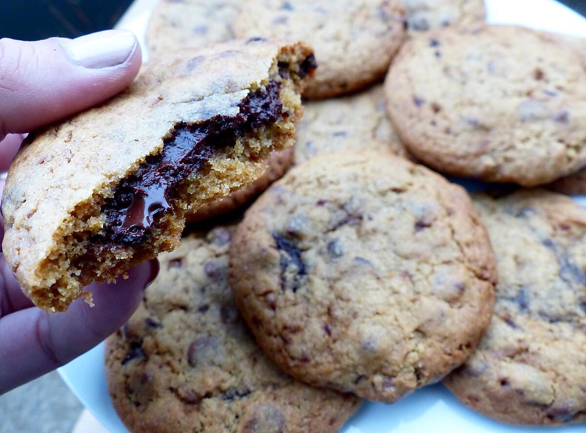 recette Cookies coeur coulant au chocolat.