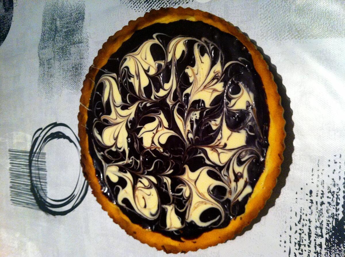 recette Tarte au chocolat noir et blanc