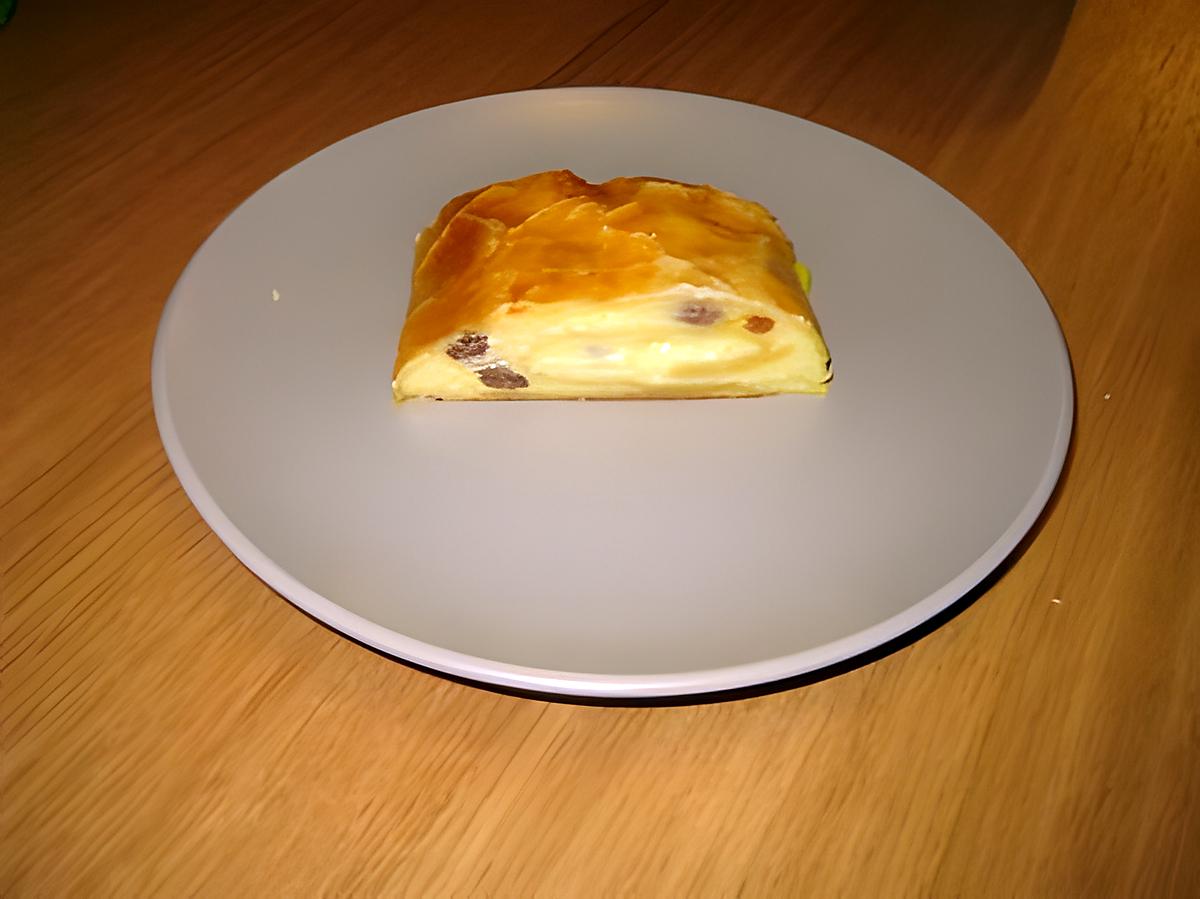 recette Tarte fine dorée ( crème raisins )