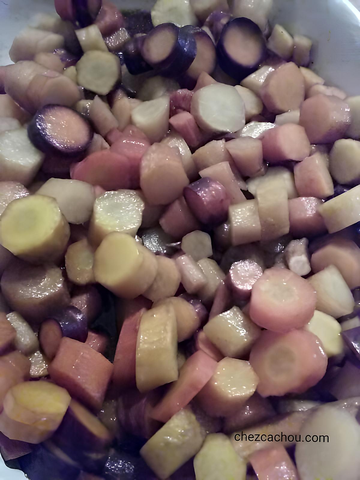 recette Carottes multicolores rôties au four