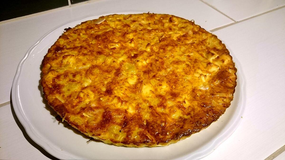 recette Quiche sans pâte aux coquillettes et fromage a tartiner