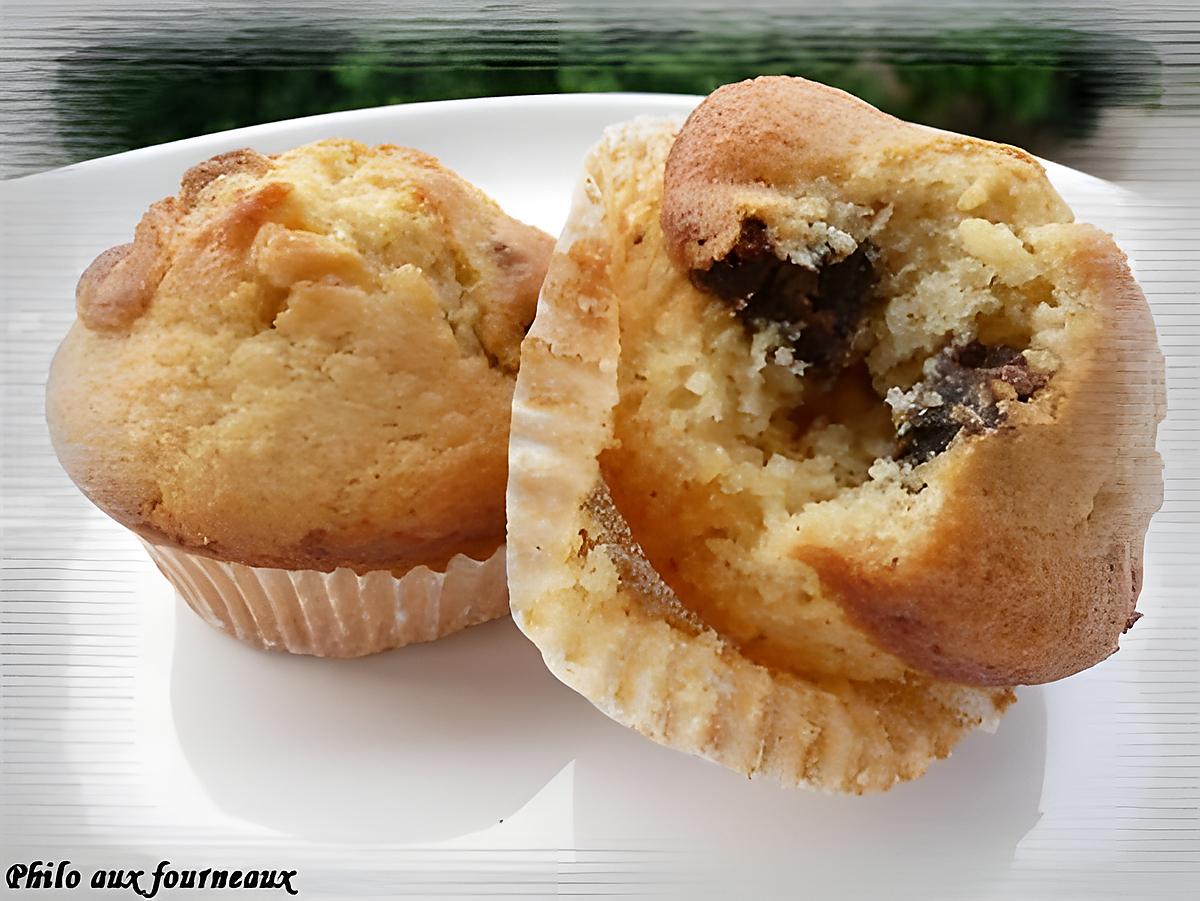 recette Muffins aux bananes séchées & au chocolat blanc