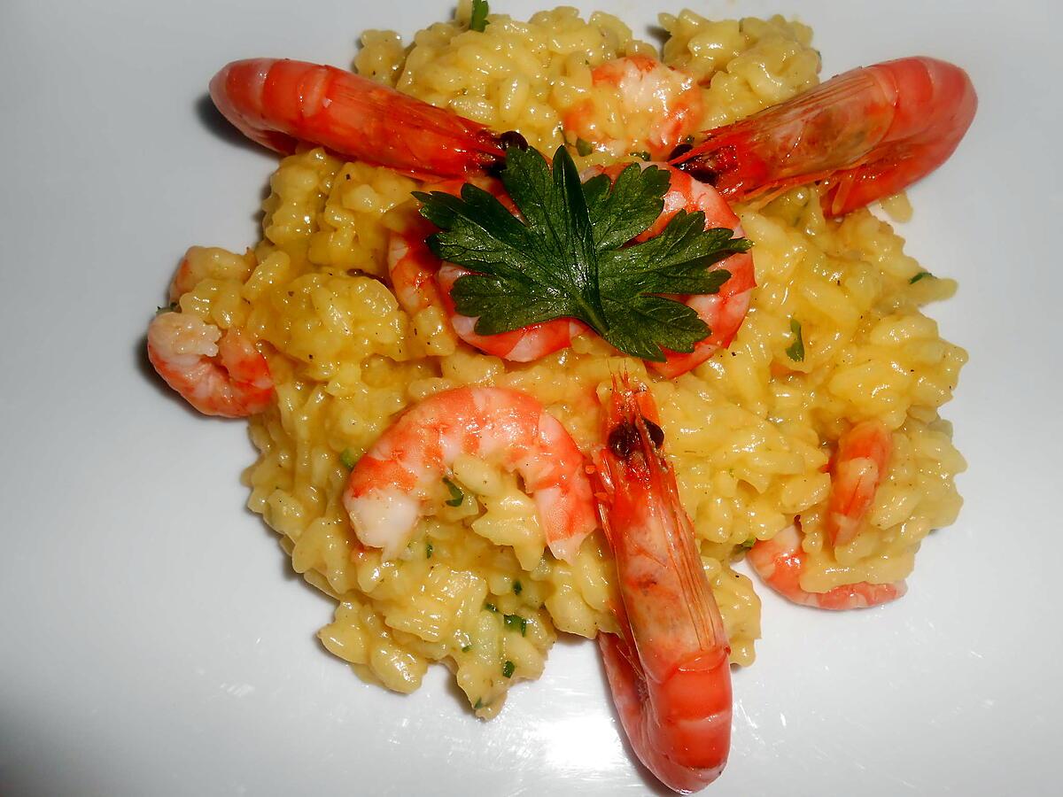 recette RISOTTO AUX CREVETTES ET SAFRAN