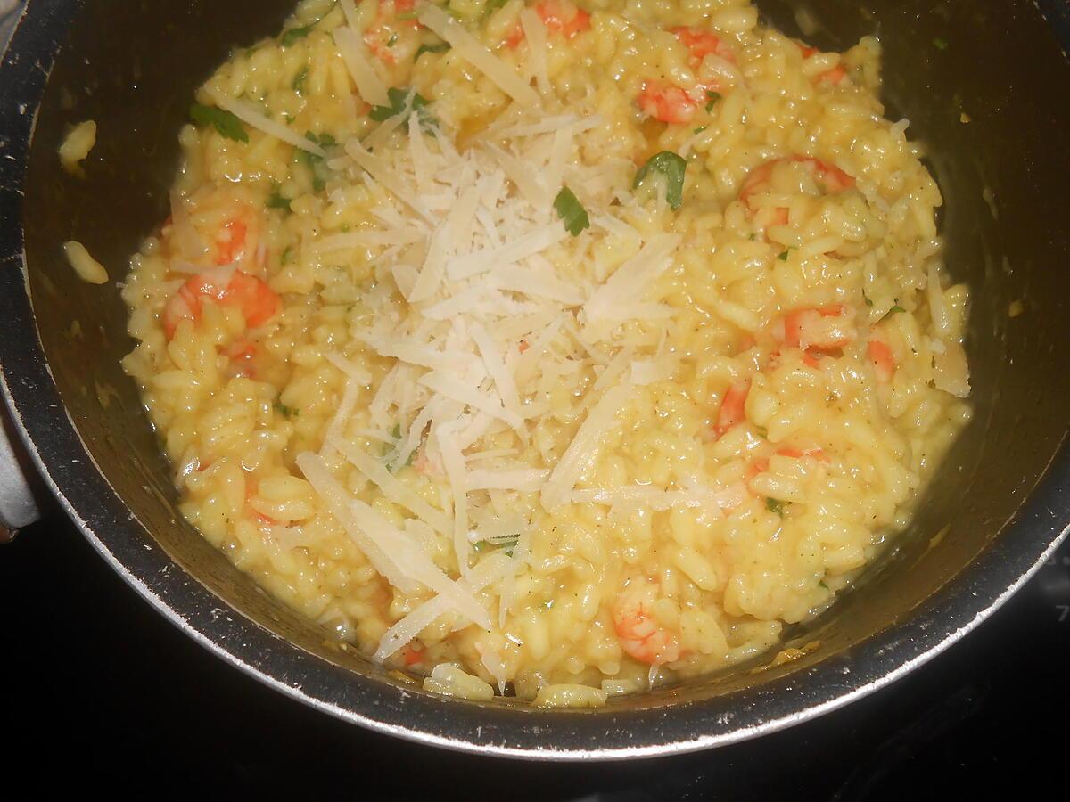 recette RISOTTO AUX CREVETTES ET SAFRAN