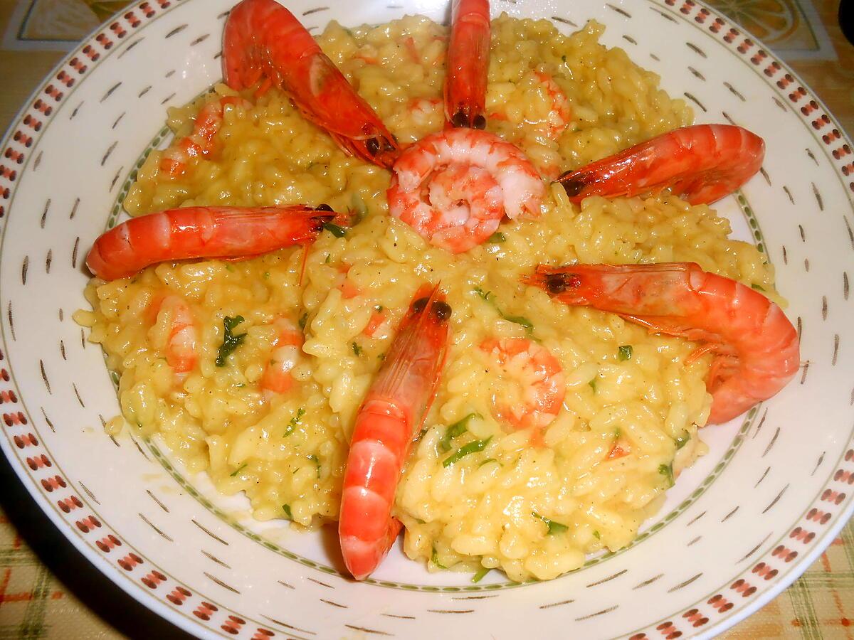 recette RISOTTO AUX CREVETTES ET SAFRAN