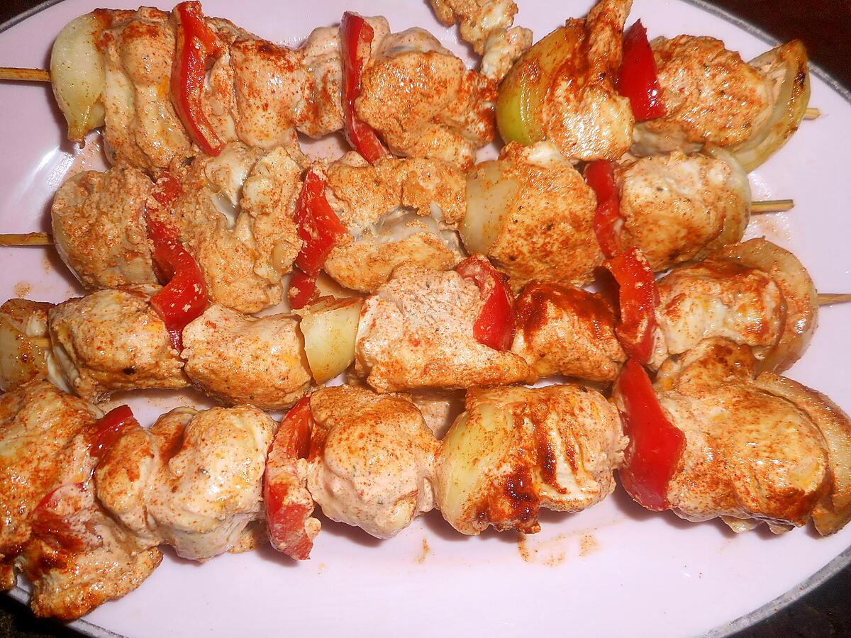 recette Brochettes de poulet au paprika