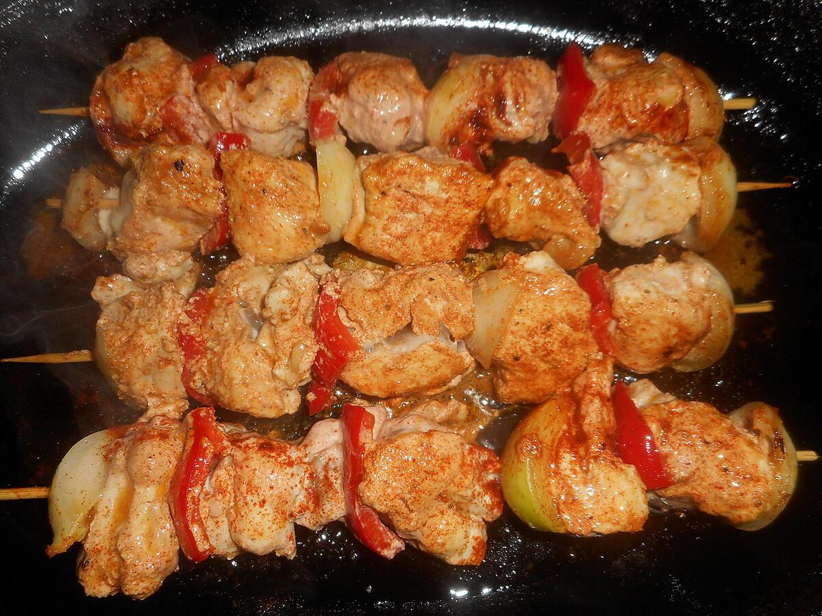 recette Brochettes de poulet au paprika