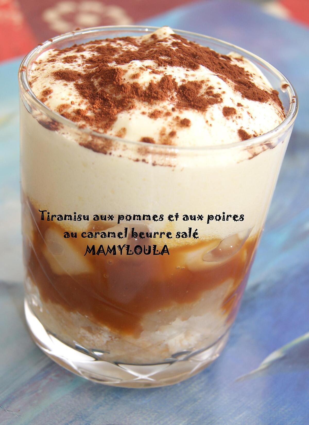 recette Tiramisu aux pommes/poires et au caramel beurre salé