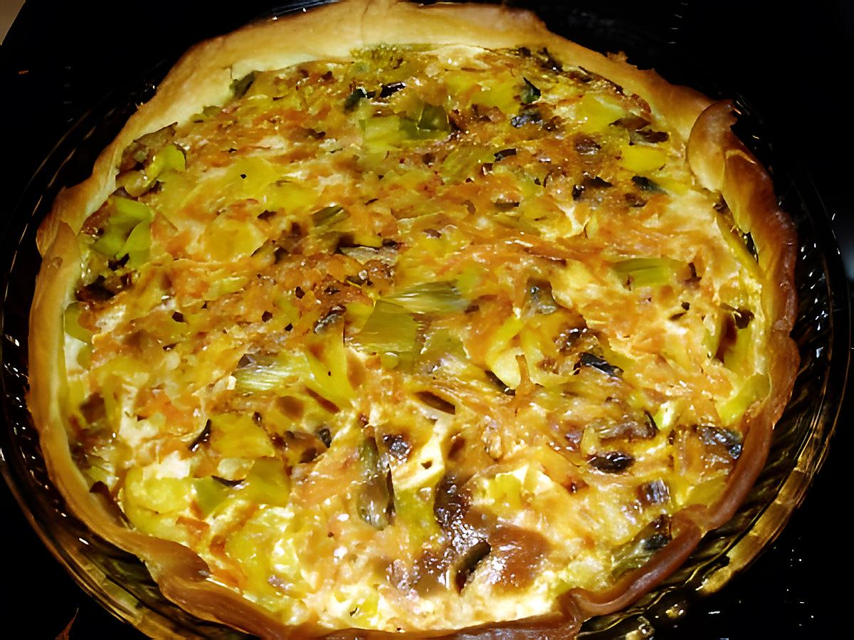 recette quiche aux carrottes et poireaux