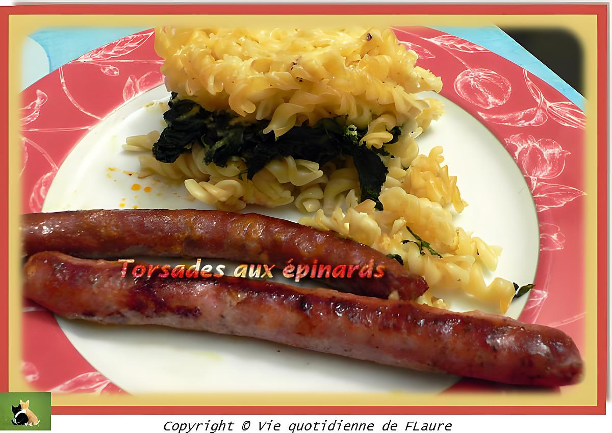 recette Torsades aux épinards