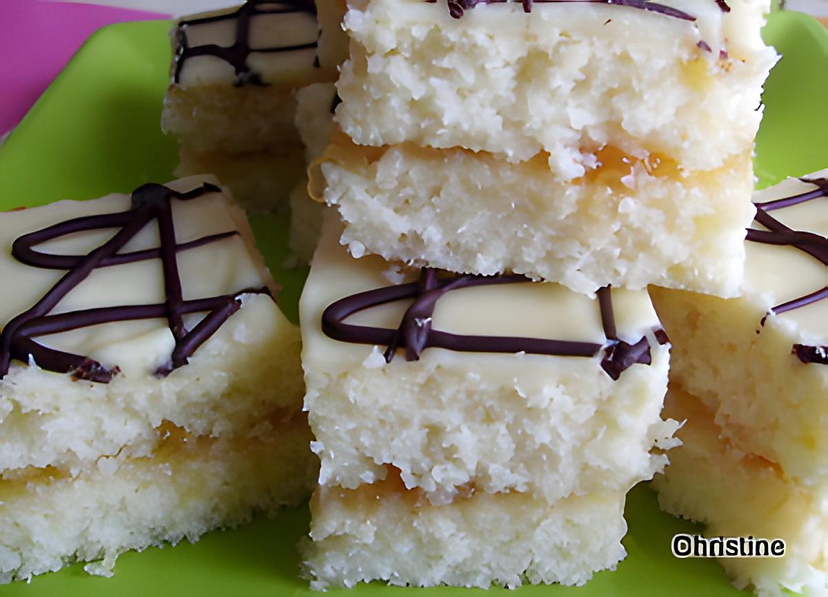 recette Carrés Noix de Coco-Ananas-Chocolat Blanc