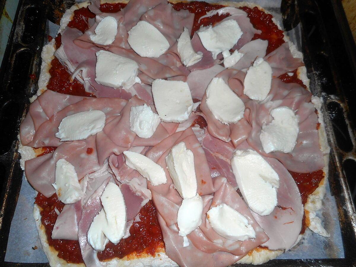 recette Pizza mortadelle,jambon et fromage