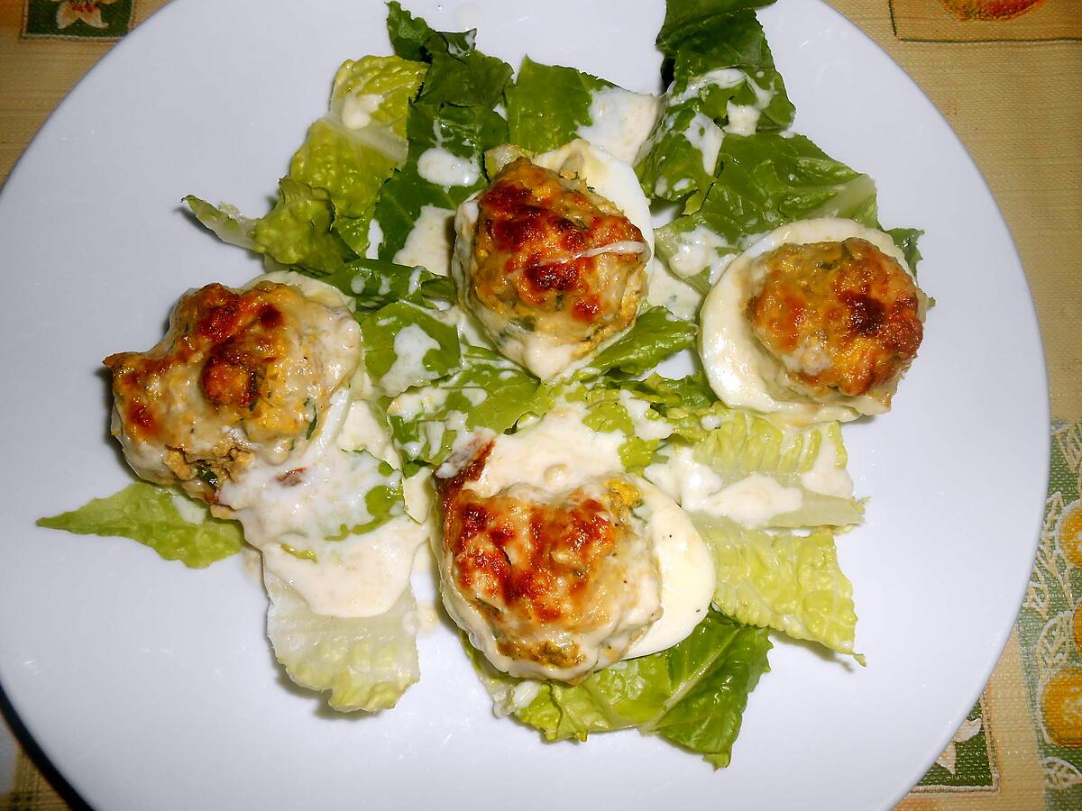 recette OEUFS DURS FARCIS GRATINES