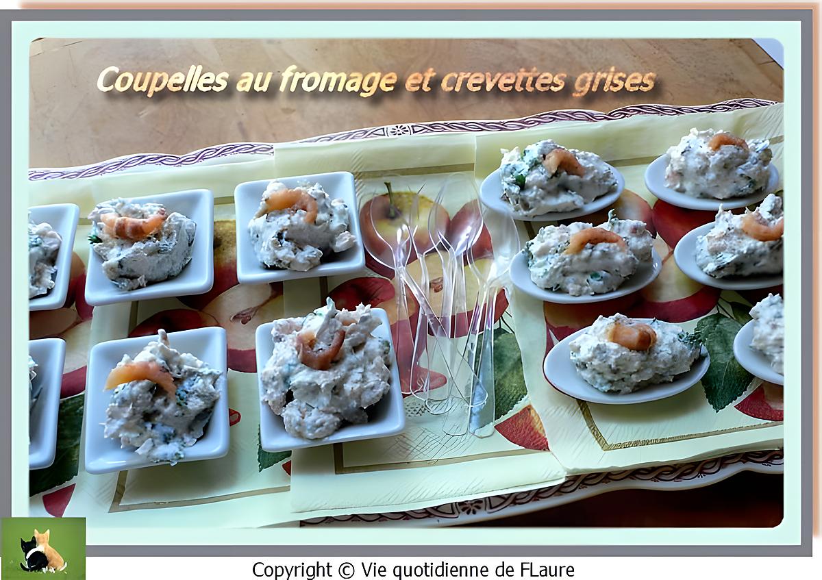 recette Coupelles au fromage et crevettes grises