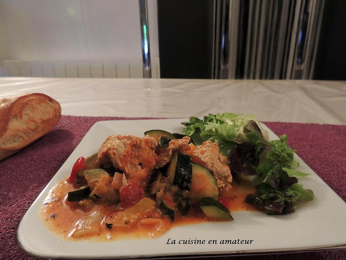 recette Légumes et dinde à la crème