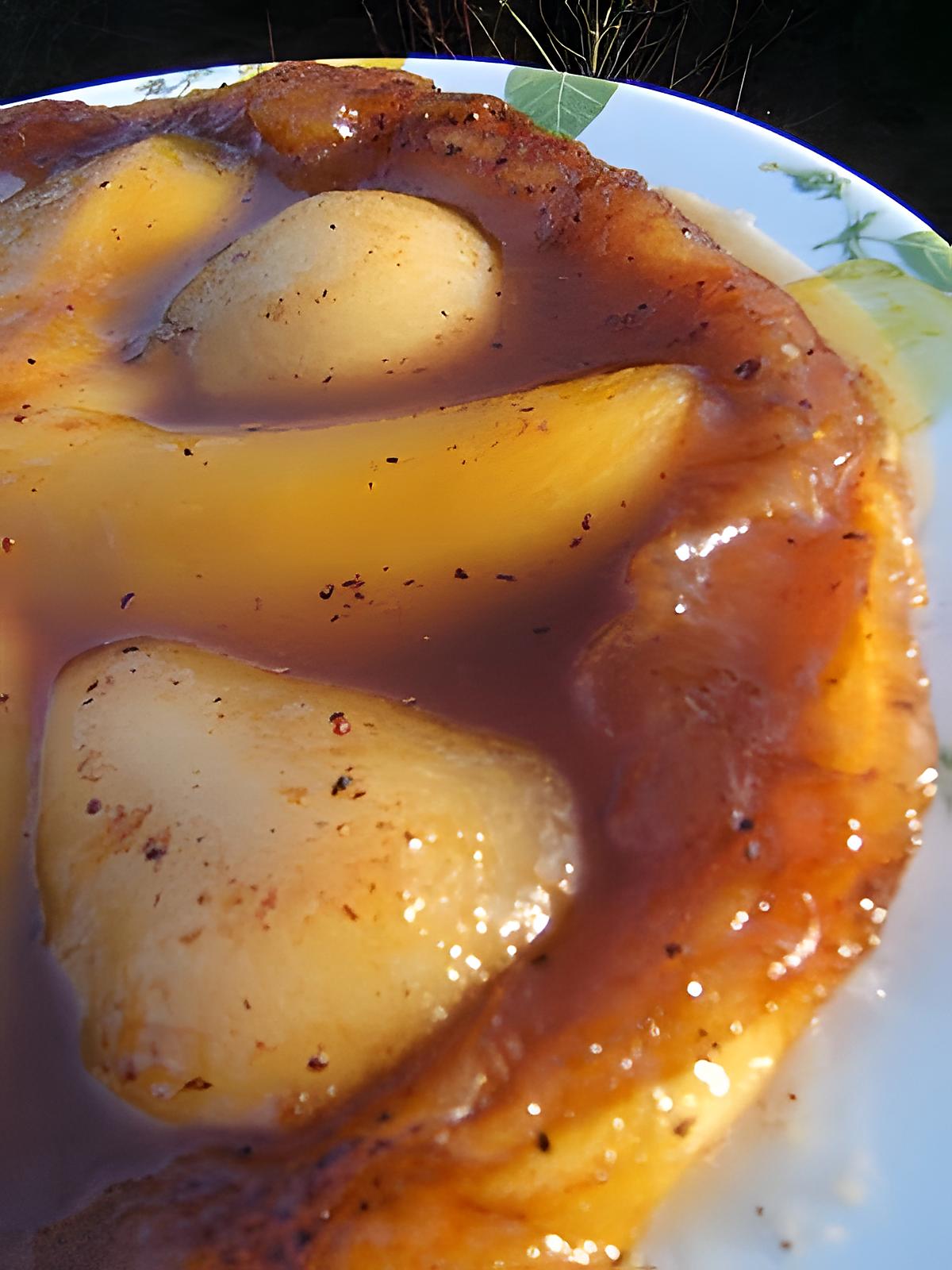 recette Tatin de mangues et poires au mapple syrup et Alma mater