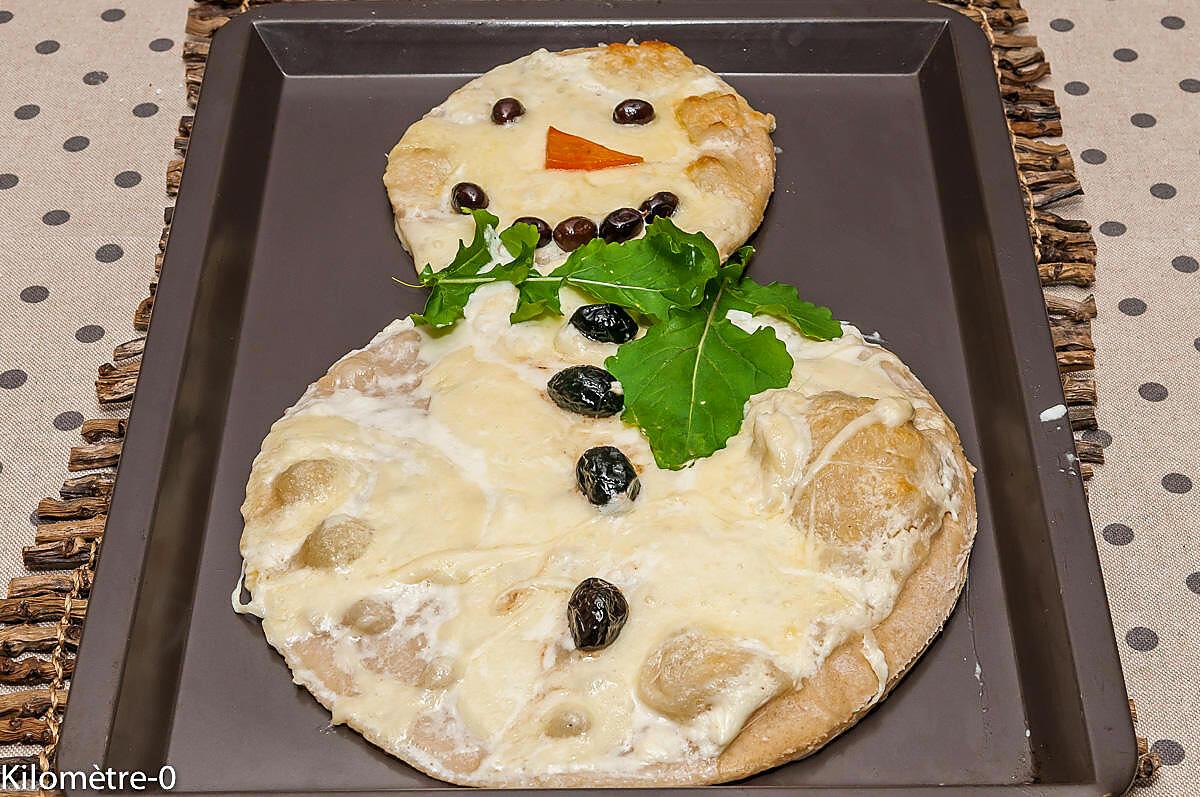 recette Pizza bonhomme de neige