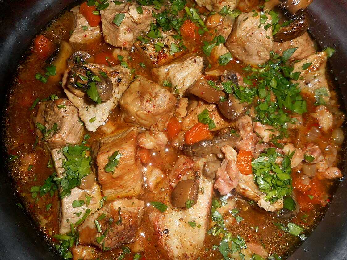 Recette de Sauté de porc au vin blanc