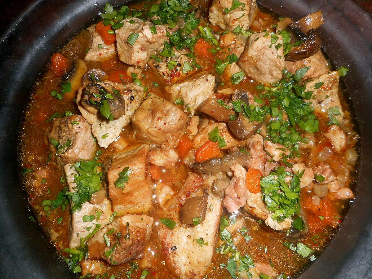 recette Sauté de porc au vin blanc