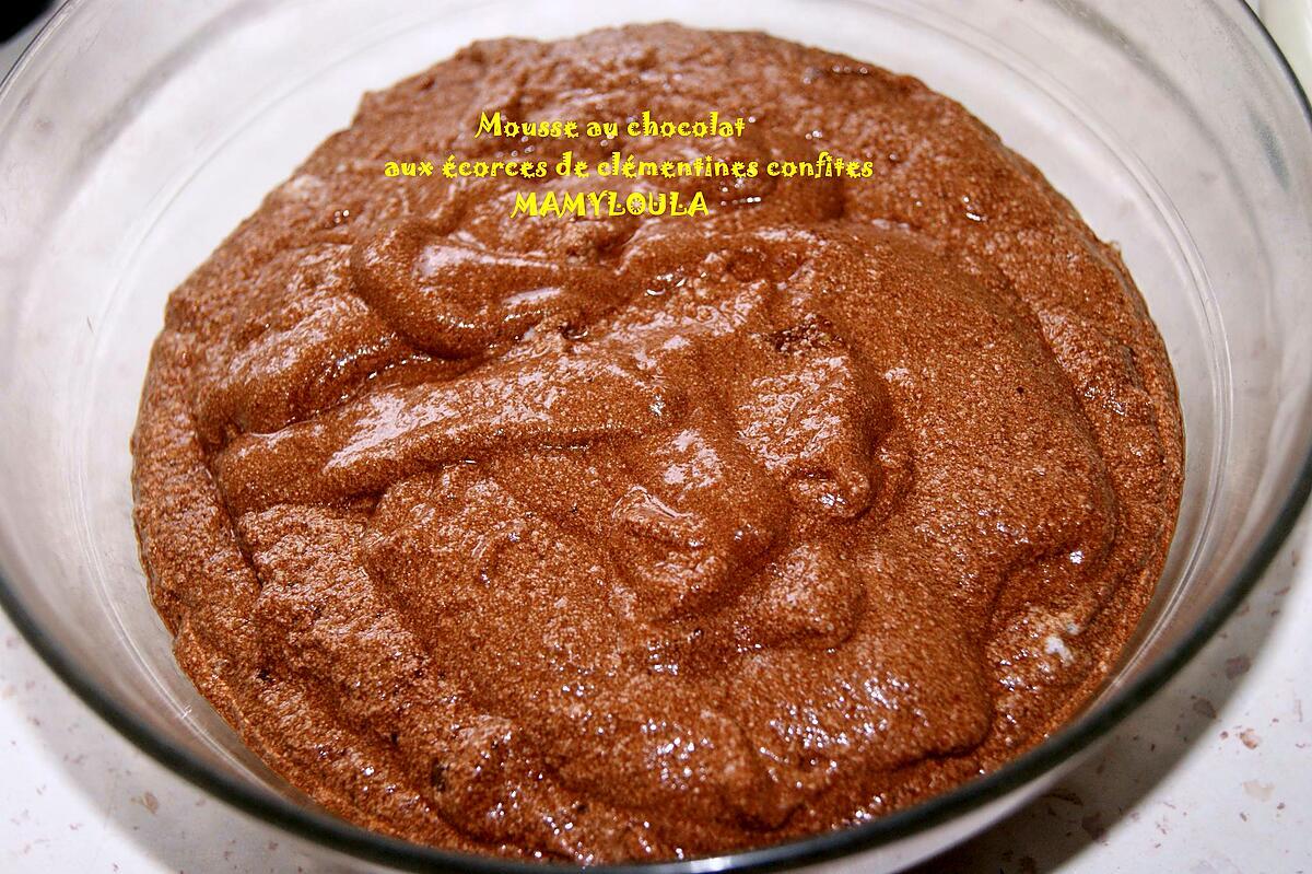 recette Mousse au chocolat aux écorces de clémentines confites