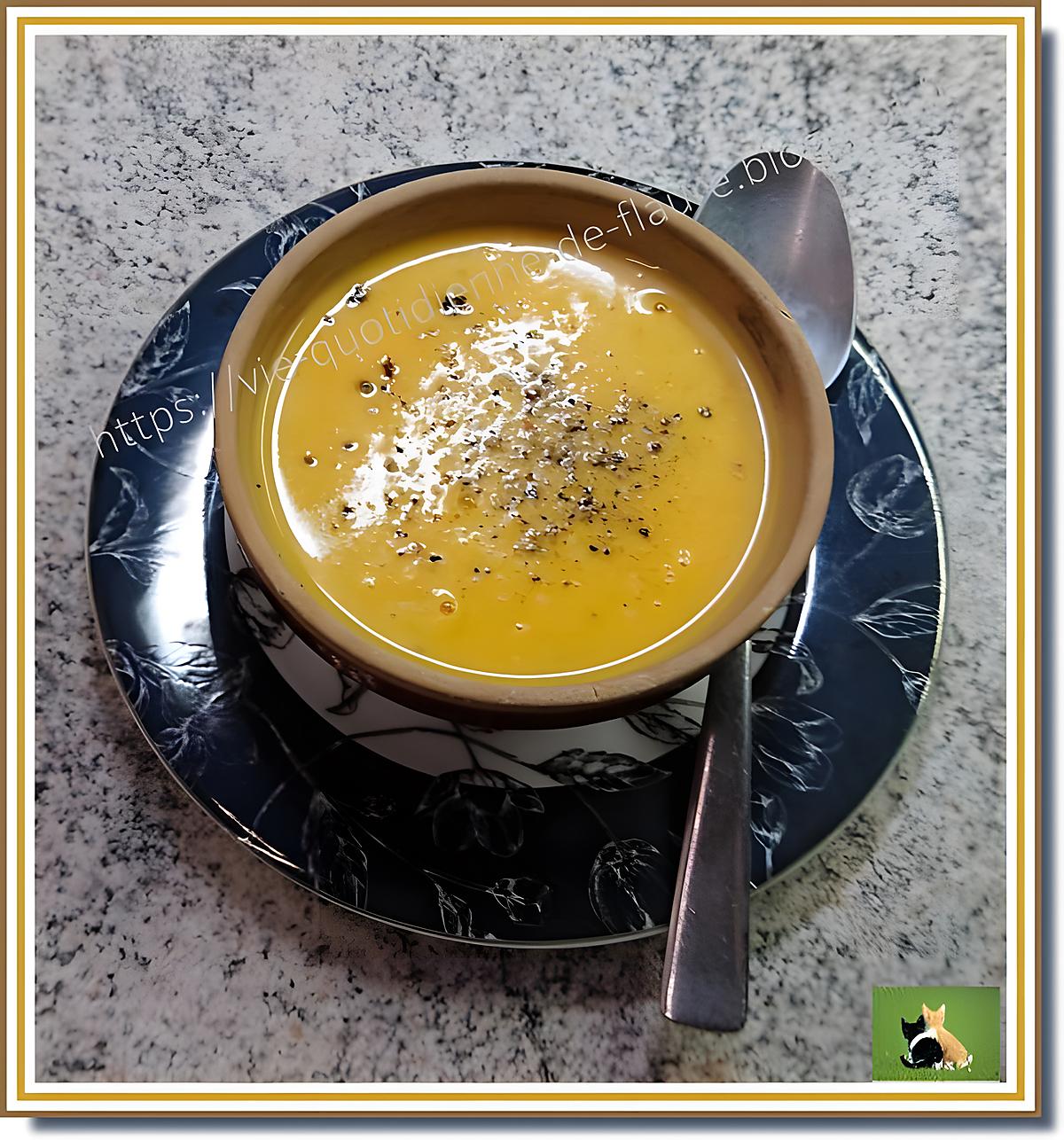 recette Velouté crémeux potiron, carotte, au gingembre