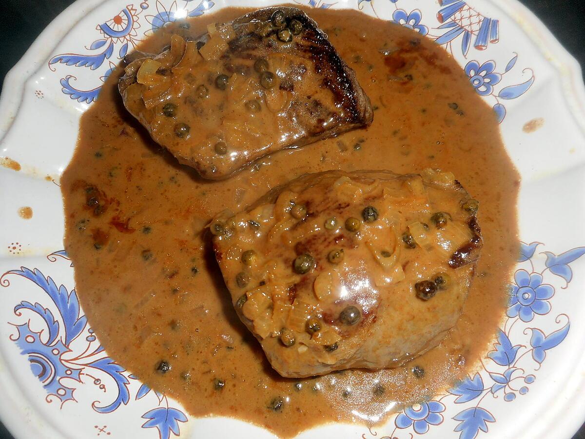 recette Pavé de cerf sauce poivre vert