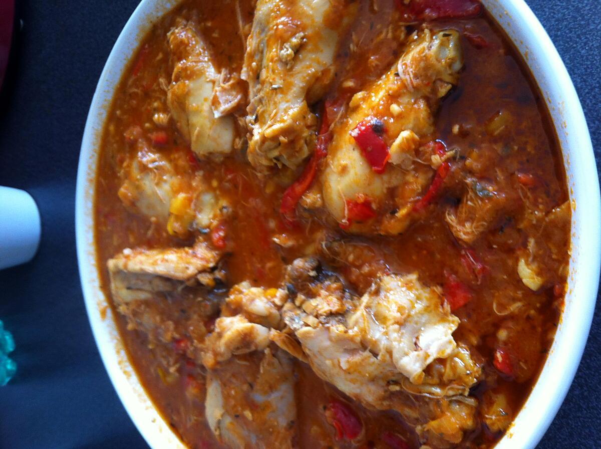 recette Poulet épicé tomate, poivrons et pesto au thermomix