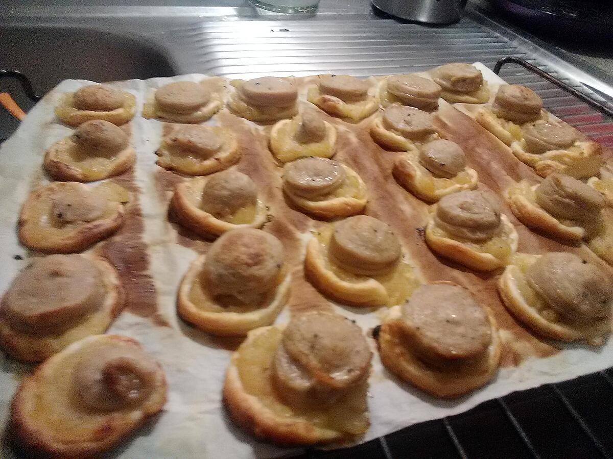 recette Feuilletés de boudin blanc a la truffe sur chutney de poire