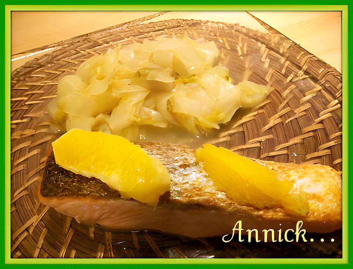 recette Saumon & marmelade d'endives à l'orange