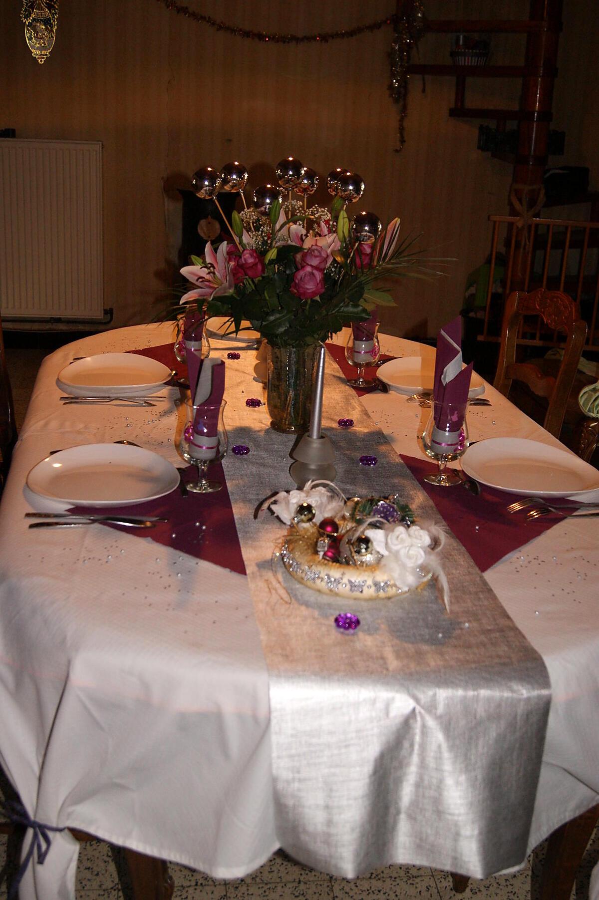 recette Déco de table pour les fêtes Violet/mauve et Gris
