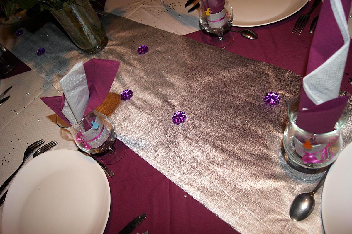 recette Déco de table pour les fêtes Violet/mauve et Gris