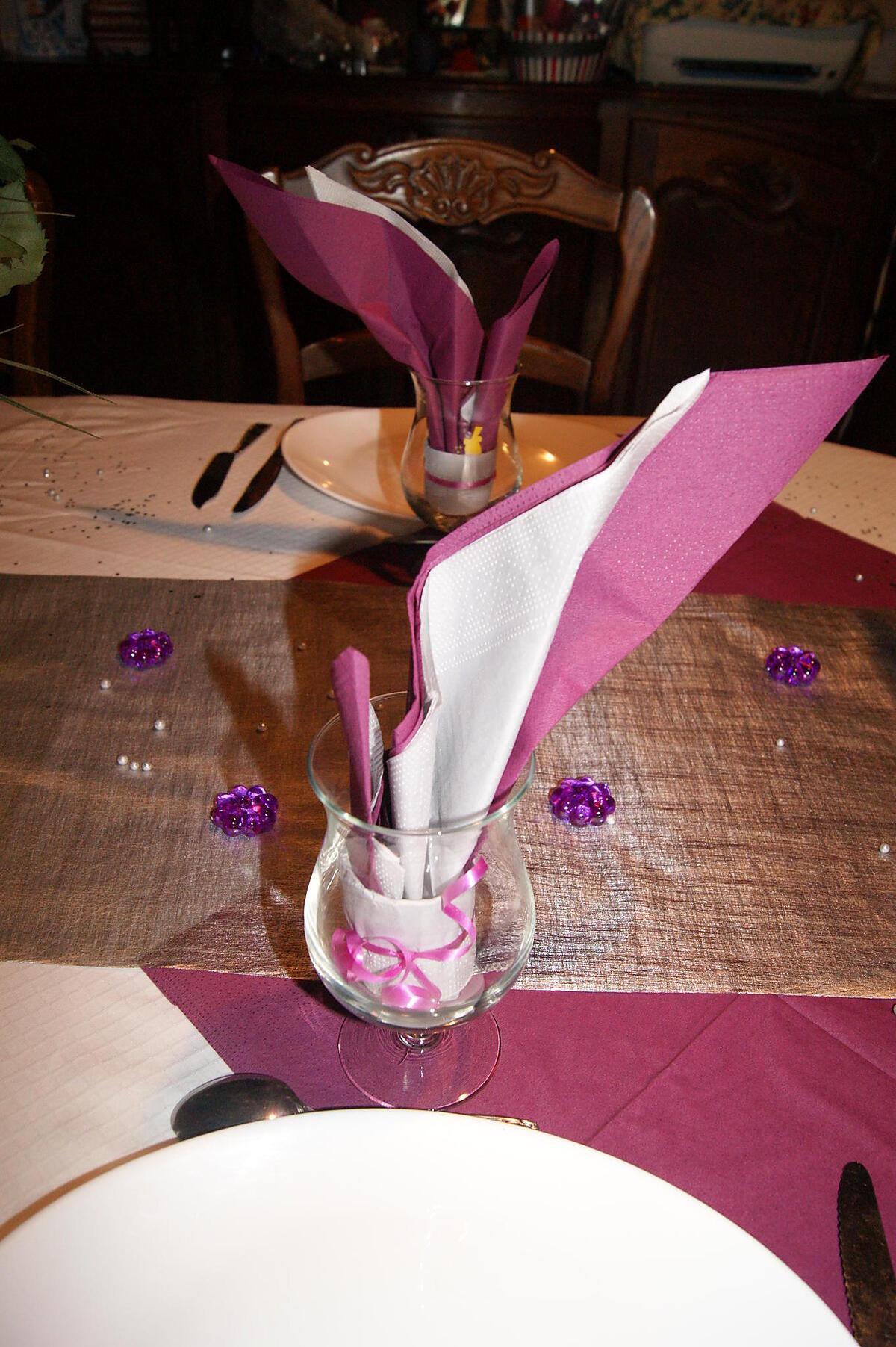 recette Déco de table pour les fêtes Violet/mauve et Gris