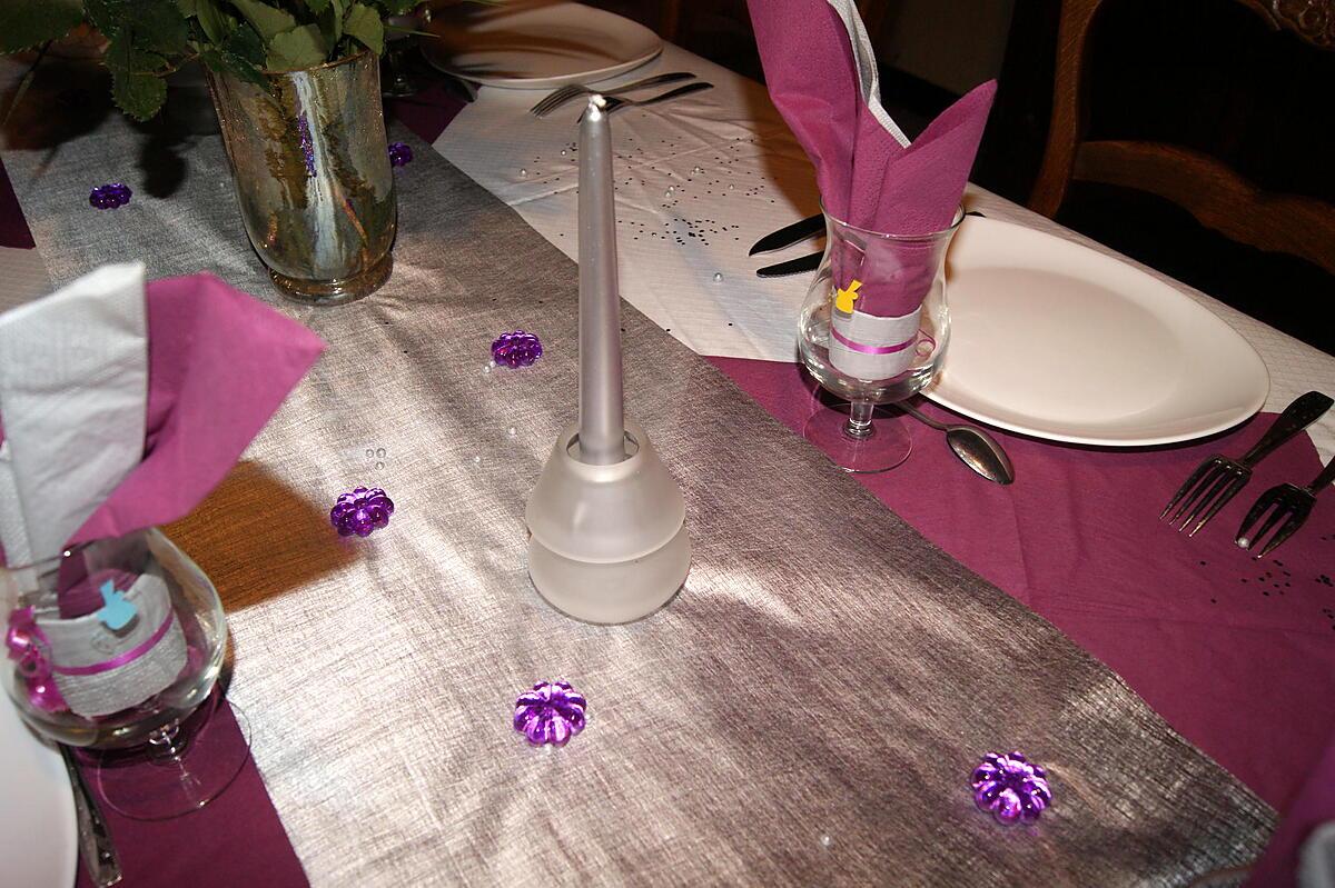 recette Déco de table pour les fêtes Violet/mauve et Gris