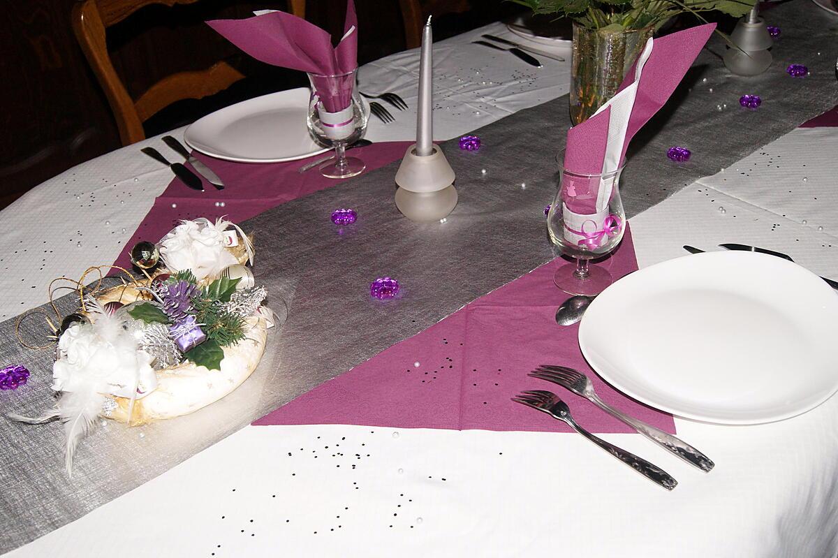 recette Déco de table pour les fêtes Violet/mauve et Gris