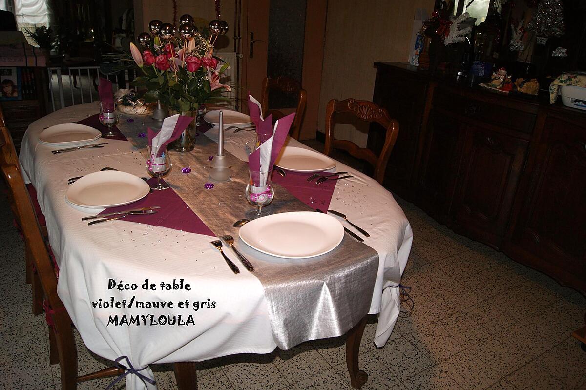 recette Déco de table pour les fêtes Violet/mauve et Gris