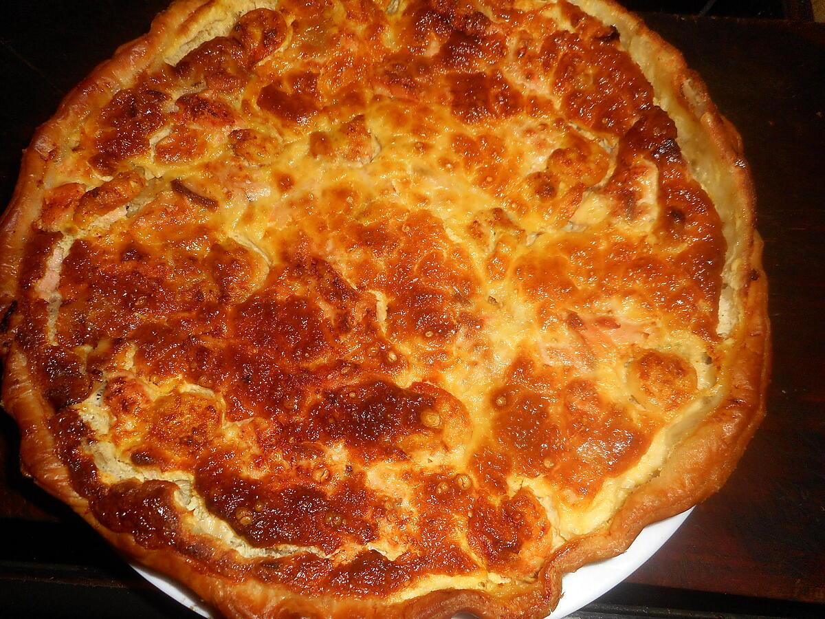 recette Tarte saumon,crevettes,poireaux