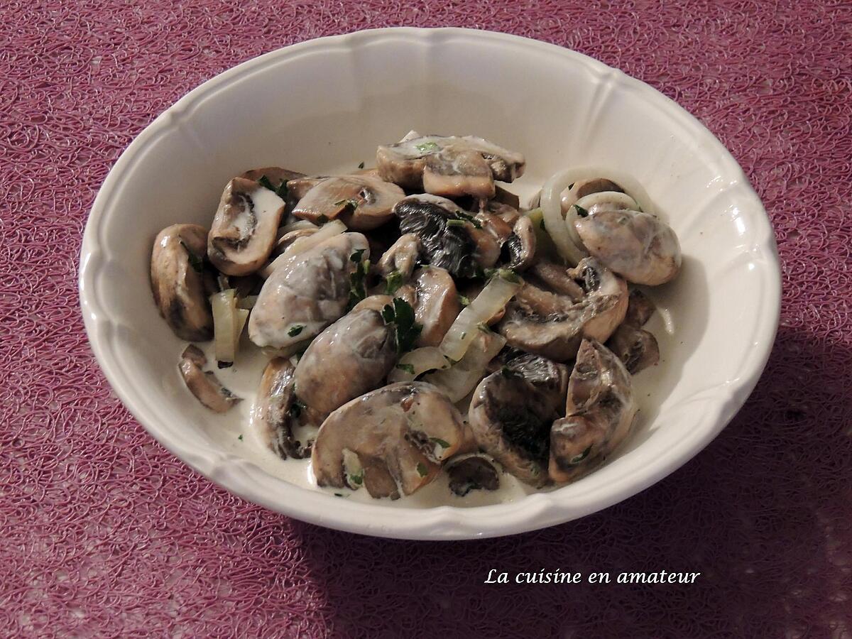 recette Champignons à la crème et au persil