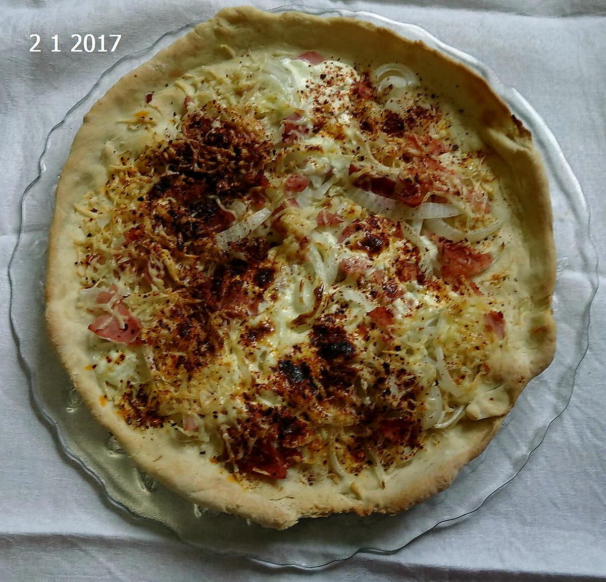 recette tarte aux oignons , jambon et creme