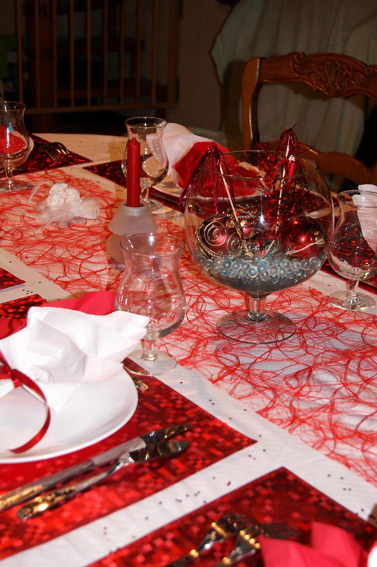 recette Déco de table thème rouge et blanc