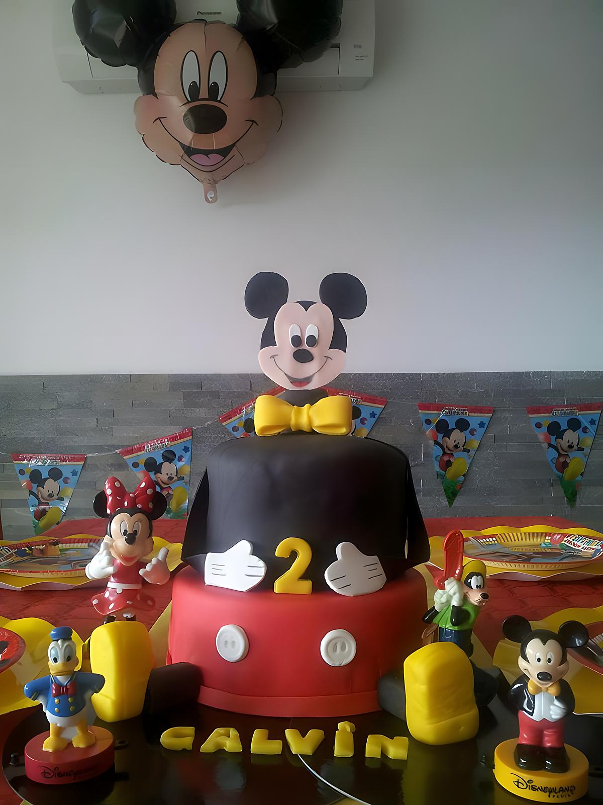 recette Notre gâteau d'anniversaire Mickey pour les 2 ans de notre fils