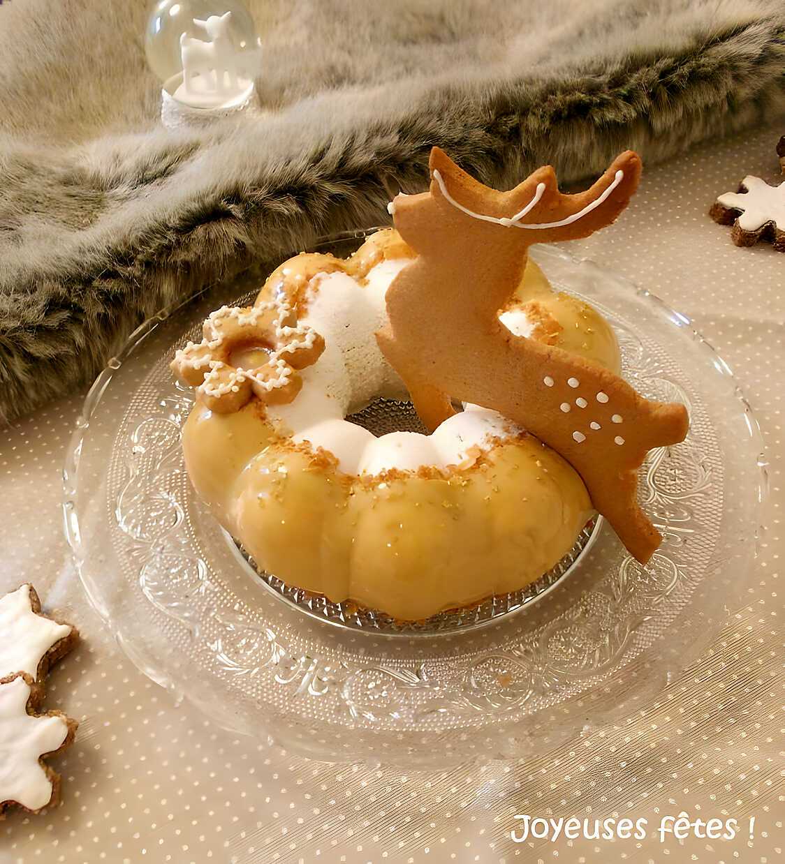 Entremet renne poire caramel