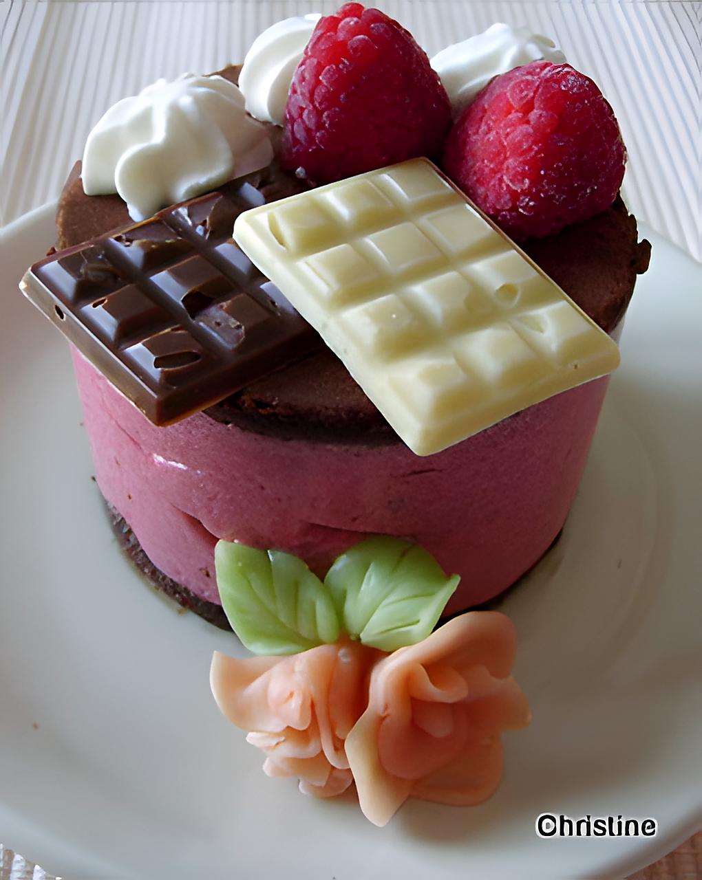 recette Entremets individuels chocolat-framboises