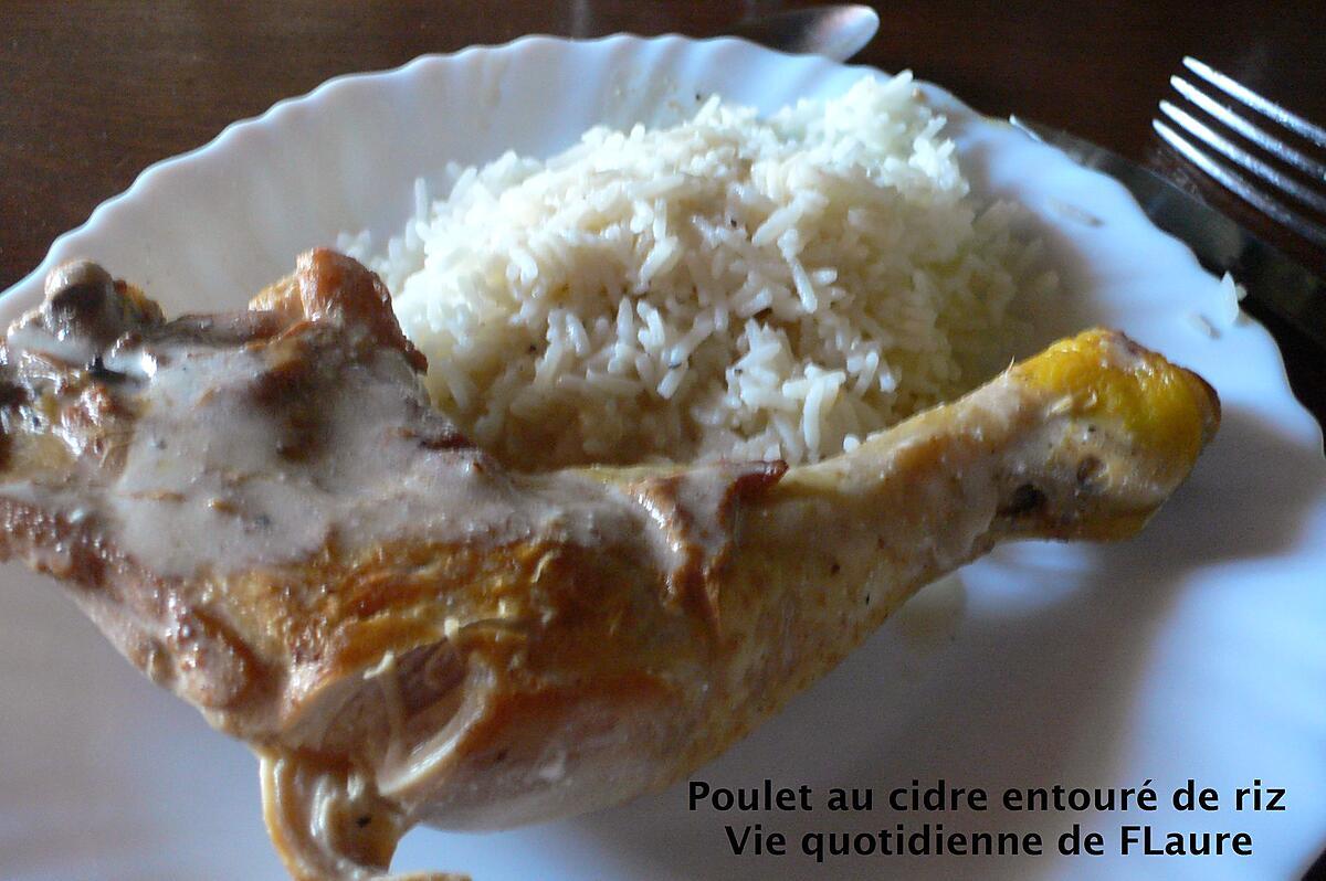 recette Poulet au cidre entouré de riz