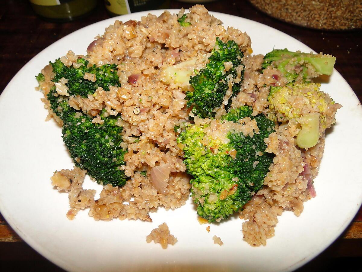 recette Broccoli  avec bourgoul et parmesan